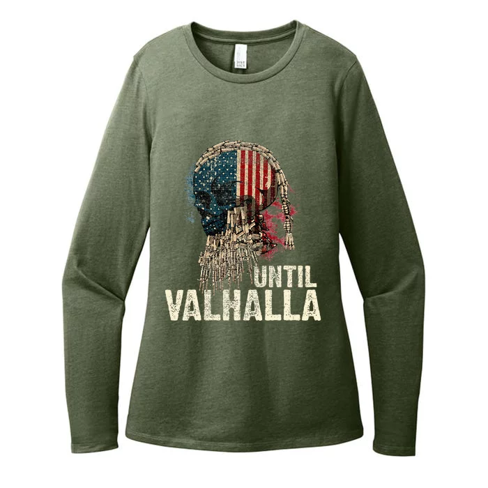 Until Valhalla Viking Us Flag Vintage Til Valhalla Womens CVC Long Sleeve Shirt