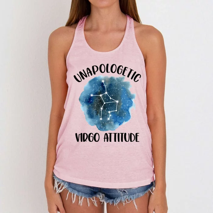 Unapologetic Virgo Zodiac Constellation Stuff Attitude Gift Women's Knotted Racerback Tank