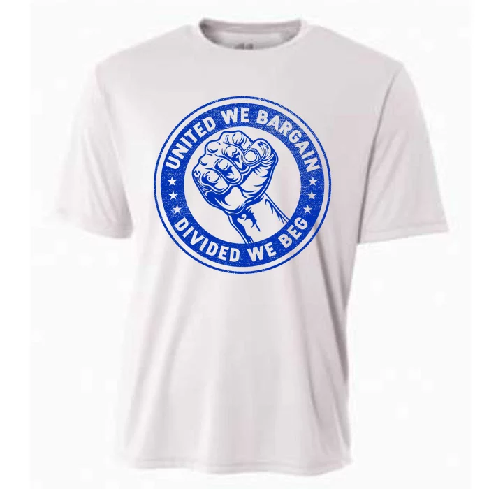 United We Bargain Divided We Beg Worker Fist Labor Protest Cooling Performance Crew T-Shirt