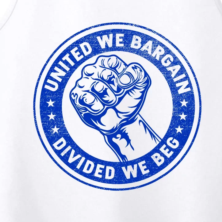 United We Bargain Divided We Beg Worker Fist Labor Protest Performance Tank