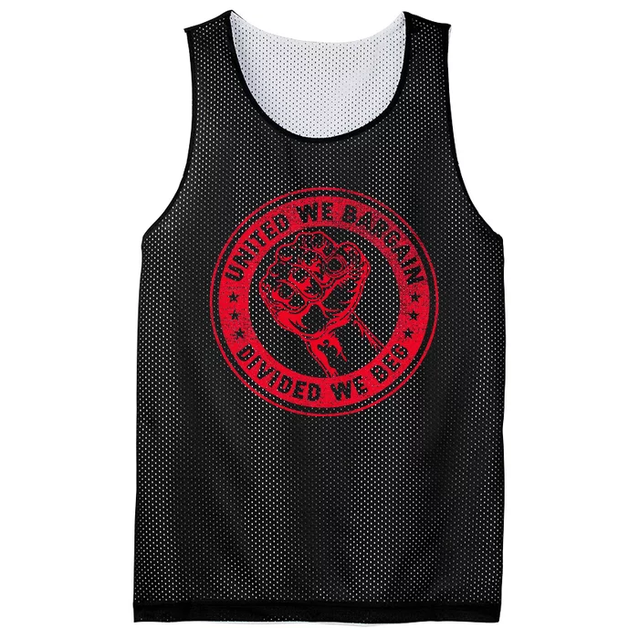 United We Bargain Divided We Beg Worker Fist Labor Protest Mesh Reversible Basketball Jersey Tank