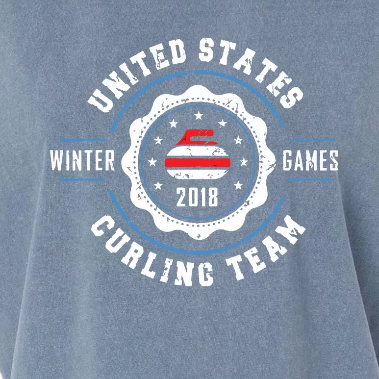 USA Winter Curling Garment-Dyed Women's Muscle Tee