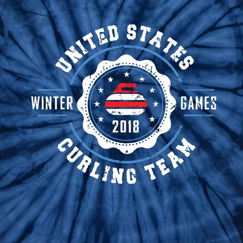 USA Winter Curling Tie-Dye T-Shirt