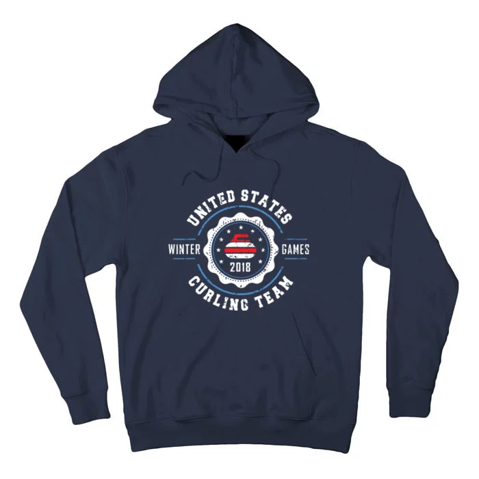 USA Winter Curling Tall Hoodie