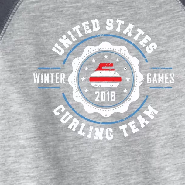 USA Winter Curling Toddler Fine Jersey T-Shirt