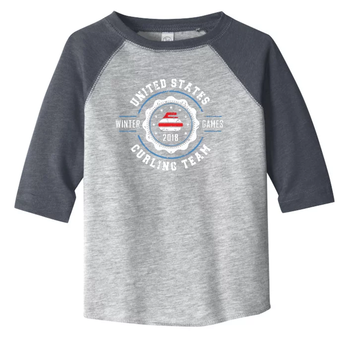 USA Winter Curling Toddler Fine Jersey T-Shirt