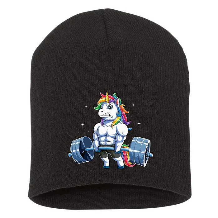 Unicorn Weightlifting Deadlift Fitness Gym Women Short Acrylic Beanie