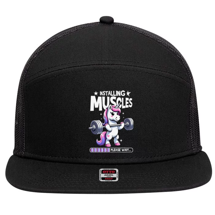 Unicorn Weightlifting Fitness Gym Workout Weight Training 7 Panel Mesh Trucker Snapback Hat