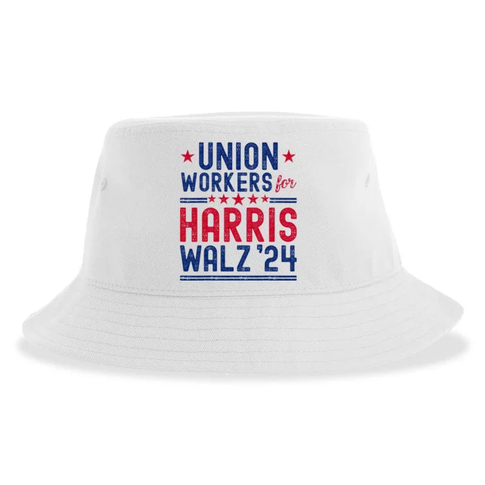 Union Workers For Harris Walz 2024 Presidential Election Sustainable Bucket Hat