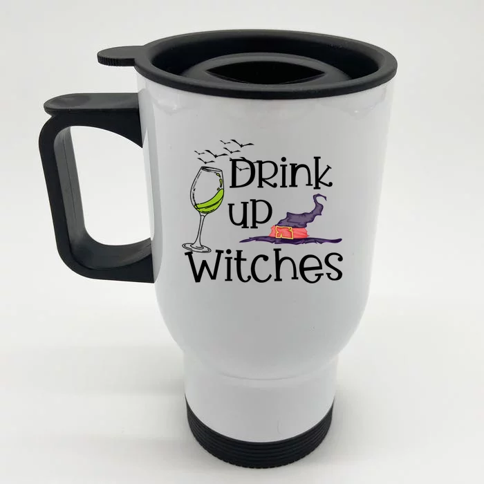 Up Witches Funny Halloween Costume Party Cool Gift Front & Back Stainless Steel Travel Mug