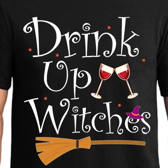 Up Witches Funny Ing Wine Halloween Costume Mom Gift Pajama Set