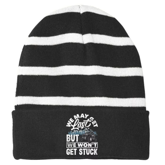 Utv WonT Get Stuck Funny Side By Side Atv Striped Beanie with Solid Band