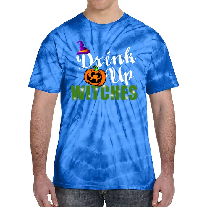 Up Witches Halloween Design With Pumpkin And Hat Gift Tie-Dye T-Shirt