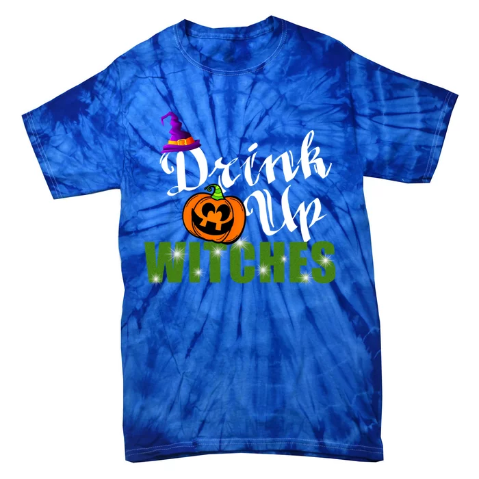 Up Witches Halloween Design With Pumpkin And Hat Gift Tie-Dye T-Shirt