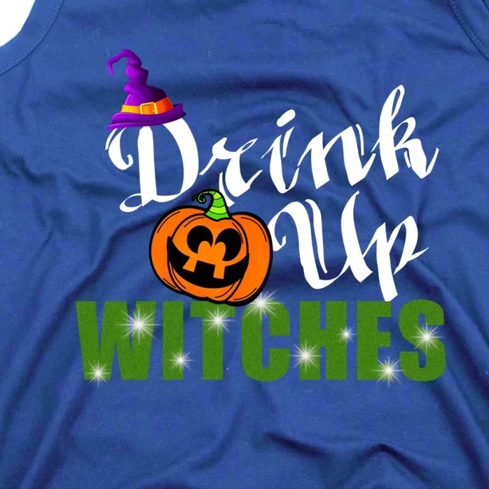 Up Witches Halloween Design With Pumpkin And Hat Gift Tank Top