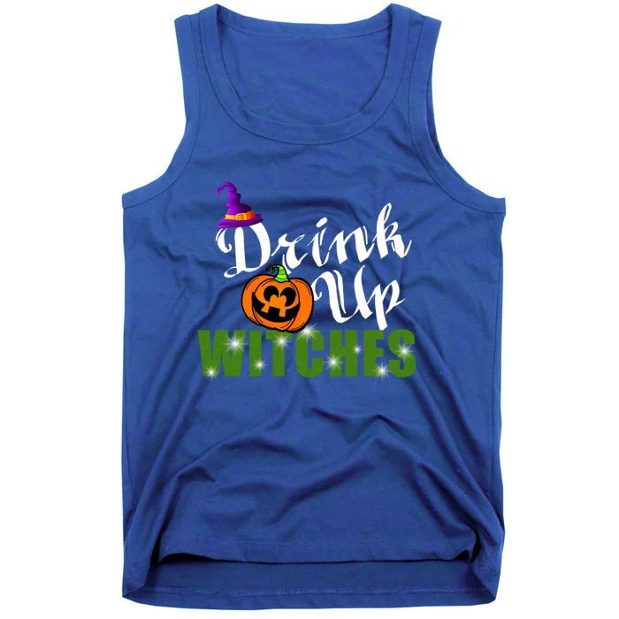 Up Witches Halloween Design With Pumpkin And Hat Gift Tank Top