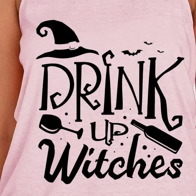 Up Witches Halloween Fan Funny Halloween Gift Women's Knotted Racerback Tank