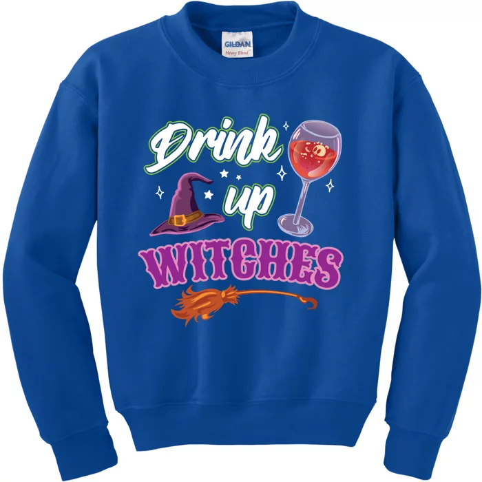 Up Witches Halloween Wine Ing Costume Shir Gift Kids Sweatshirt