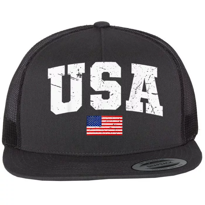 USA Women Men Kids Patriotic American Flag July 4th Flat Bill Trucker Hat