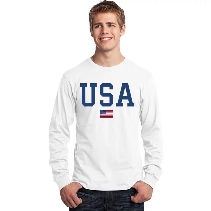 USA Women Men Kids Patriotic American Flag July 4th Tall Long Sleeve T-Shirt