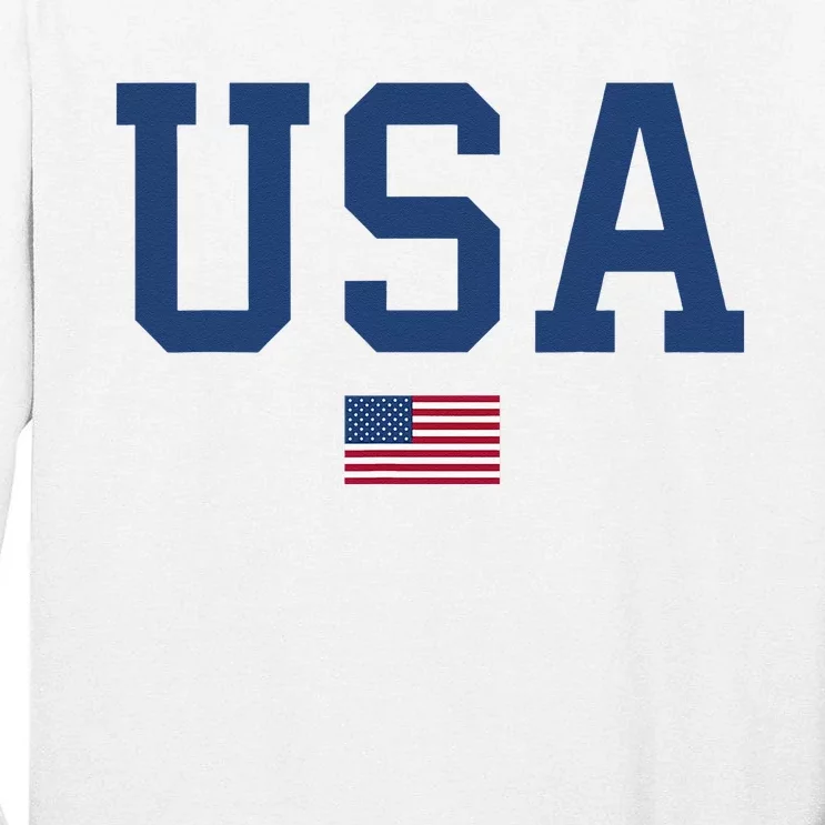 USA Women Men Kids Patriotic American Flag July 4th Tall Long Sleeve T-Shirt