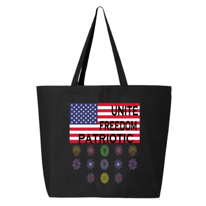 USA Women Men Patriotic American Flag 4th Of July 25L Jumbo Tote