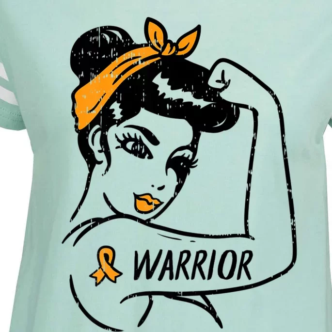 Unbreakable Warrior Orange Ribbon Leukemia Awareness Enza Ladies Jersey Football T-Shirt