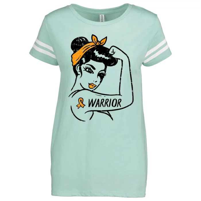 Unbreakable Warrior Orange Ribbon Leukemia Awareness Enza Ladies Jersey Football T-Shirt