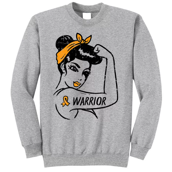 Unbreakable Warrior Orange Ribbon Leukemia Awareness Tall Sweatshirt