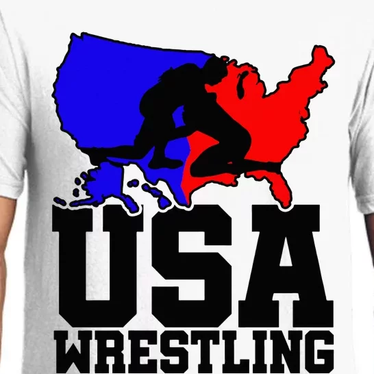 Usa Wrestling Patriotic American Flag Sports Wrestling Pajama Set