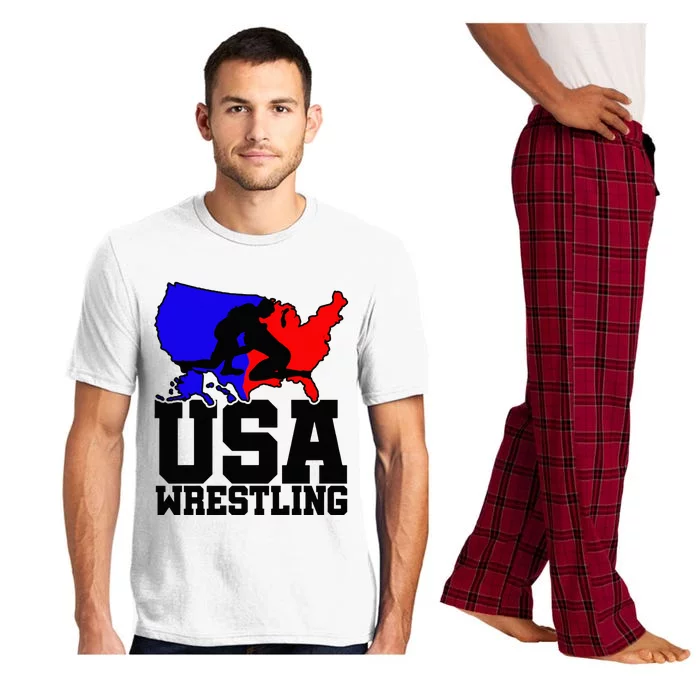 Usa Wrestling Patriotic American Flag Sports Wrestling Pajama Set