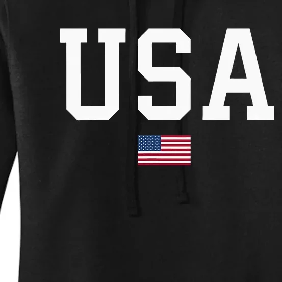 Usa Women Patriotic American Flag Women's Pullover Hoodie