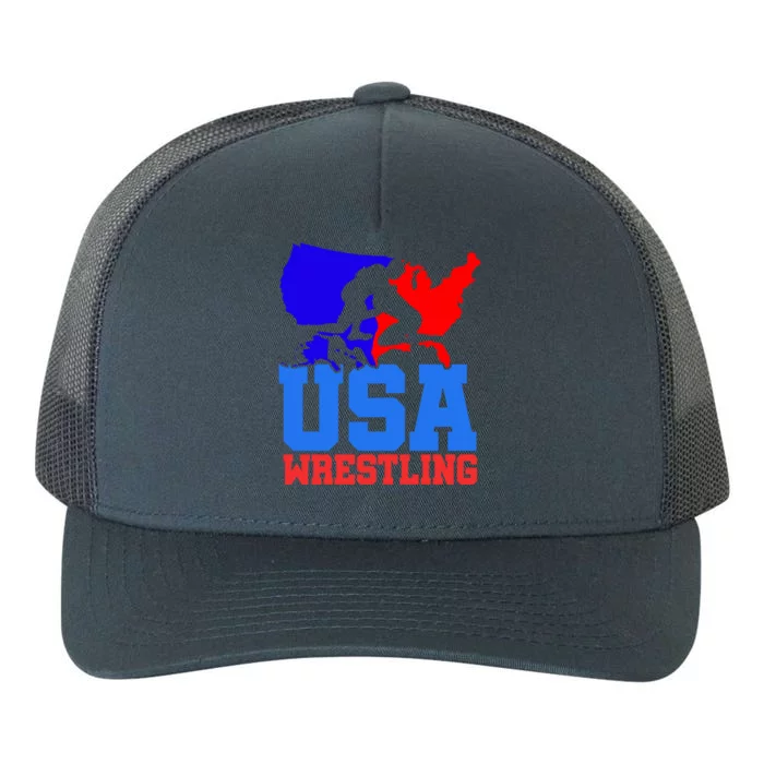 Usa Wrestling Patriotic American Flag Sports Wrestling Gift Yupoong Adult 5-Panel Trucker Hat