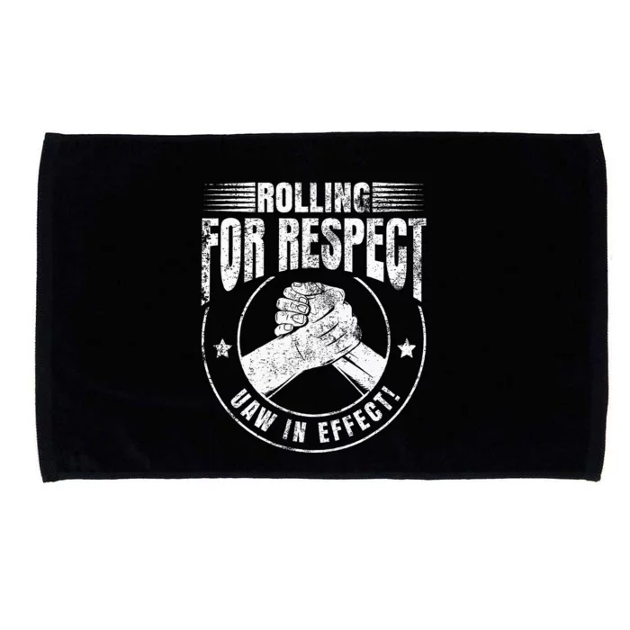 UAW Worker Rolling For Respect UAW In Effect Union Laborer Microfiber Hand Towel