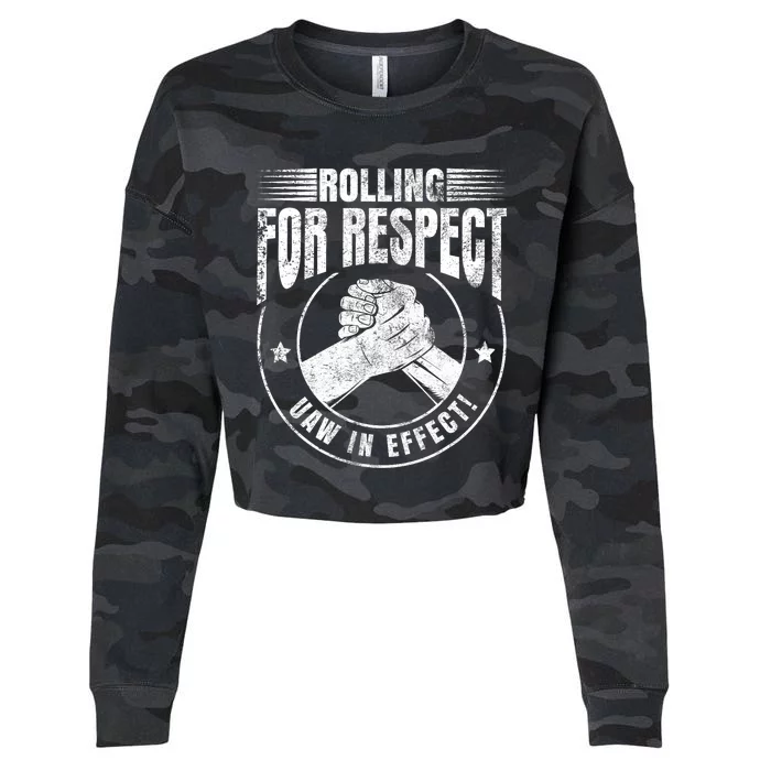 UAW Worker Rolling For Respect UAW In Effect Union Laborer Cropped Pullover Crew