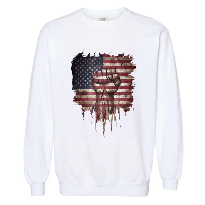 United We Stand Patriotic Gift Usa Flag Garment-Dyed Sweatshirt