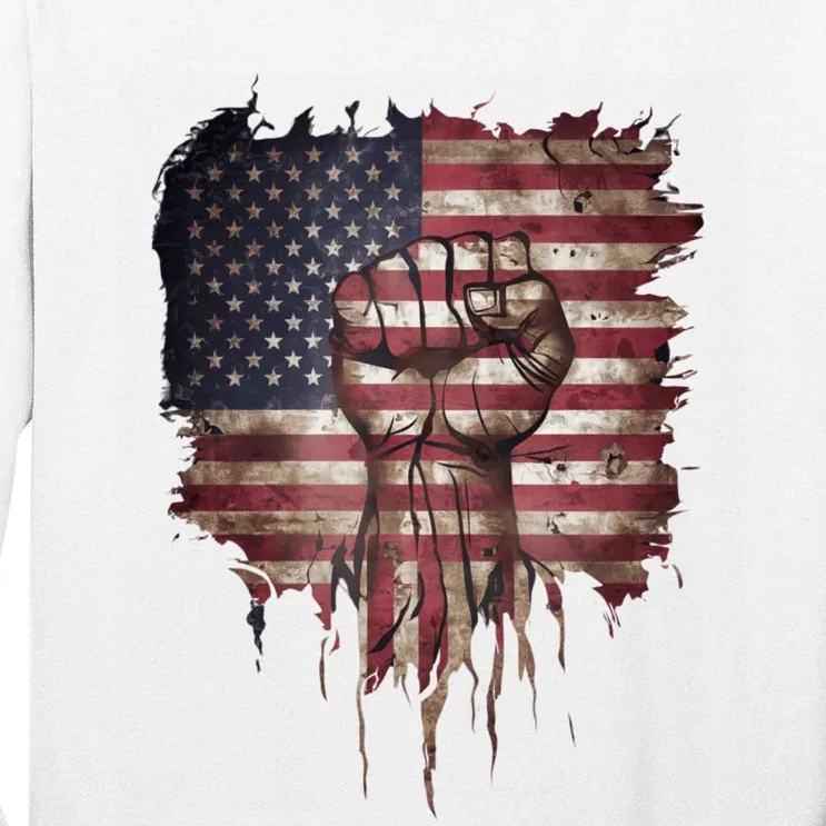 United We Stand Patriotic Gift Usa Flag Tall Long Sleeve T-Shirt