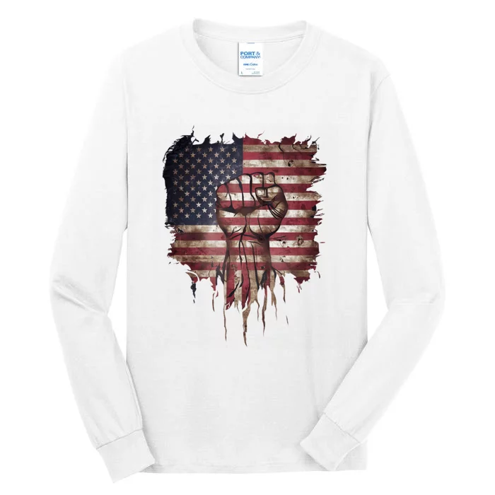 United We Stand Patriotic Gift Usa Flag Tall Long Sleeve T-Shirt