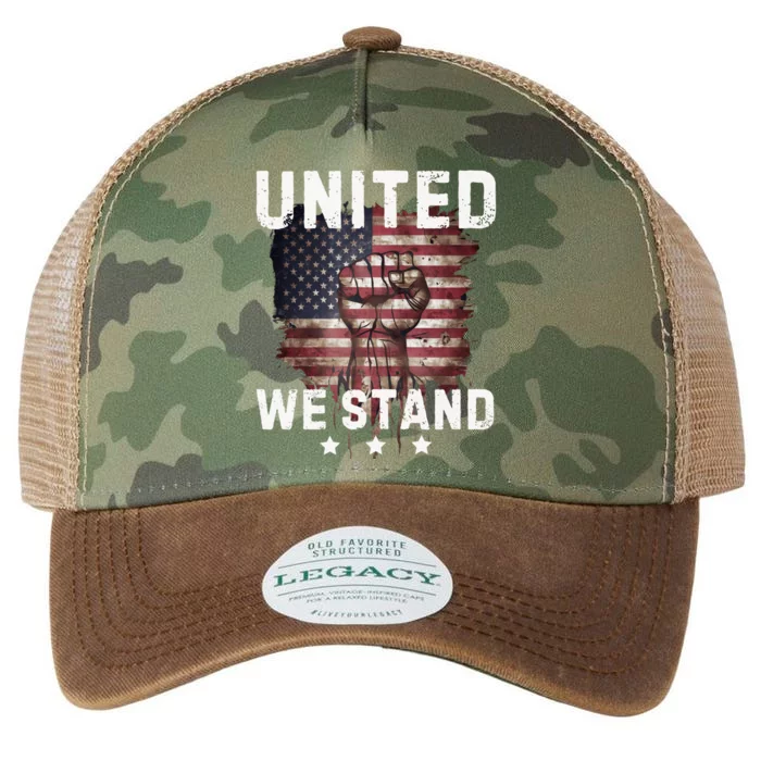 United We Stand Patriotic Gift Usa Flag Legacy Tie Dye Trucker Hat