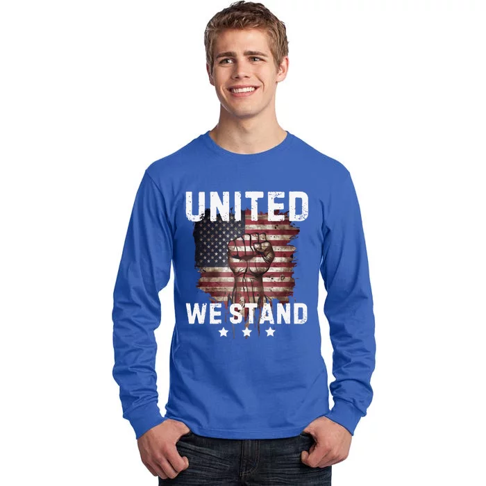 United We Stand Patriotic Gift Usa Flag Tall Long Sleeve T-Shirt