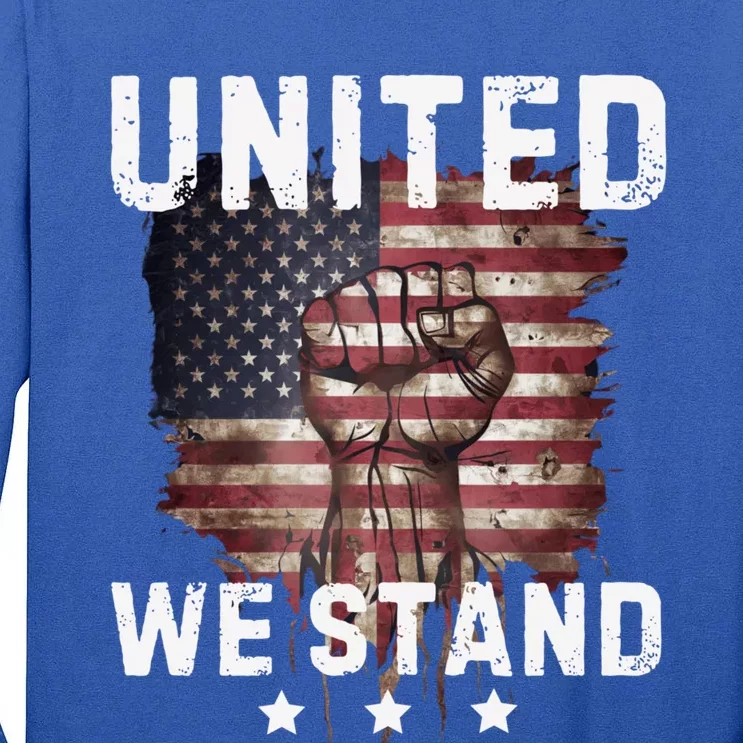 United We Stand Patriotic Gift Usa Flag Tall Long Sleeve T-Shirt