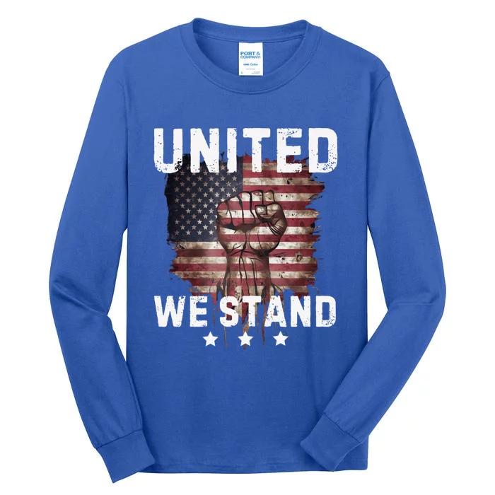 United We Stand Patriotic Gift Usa Flag Tall Long Sleeve T-Shirt