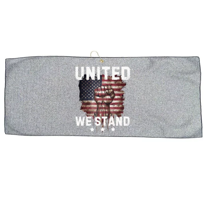 United We Stand Patriotic Gift Usa Flag Large Microfiber Waffle Golf Towel