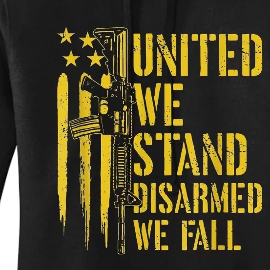 United We Stand Disarmed We Fall Pro Guns USA Flag Women's Pullover Hoodie