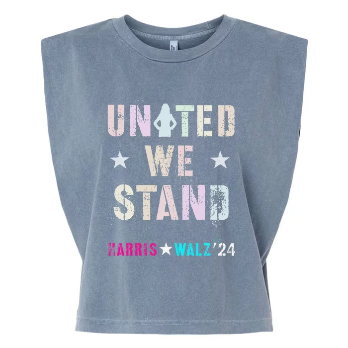 United We Stand Unity Over Division Kamala Harris Walz Myodb Garment-Dyed Women's Muscle Tee