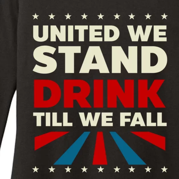 United We Stand Drink Till We Fall Design 4th Of July Womens CVC Long Sleeve Shirt