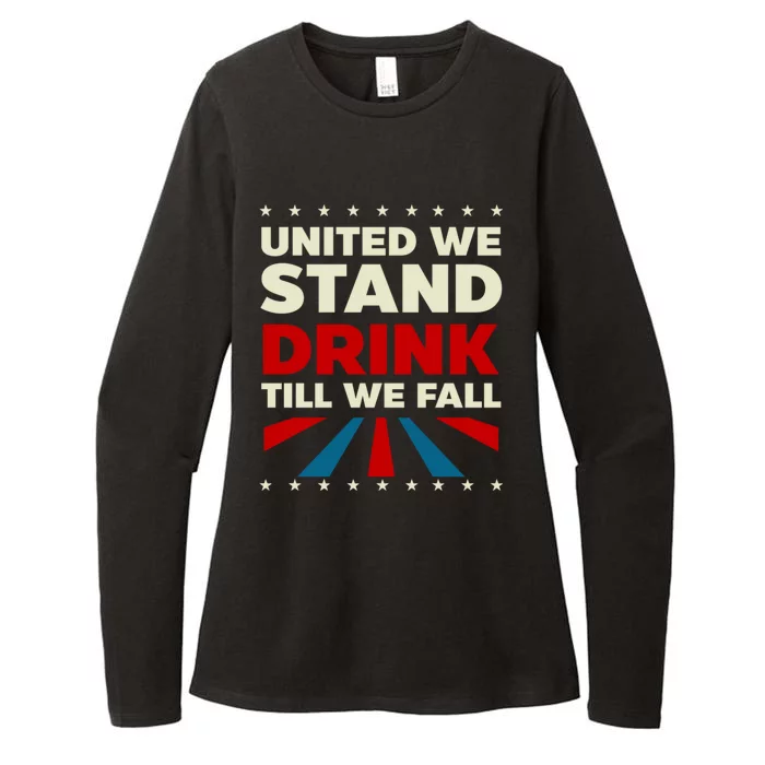 United We Stand Drink Till We Fall Design 4th Of July Womens CVC Long Sleeve Shirt