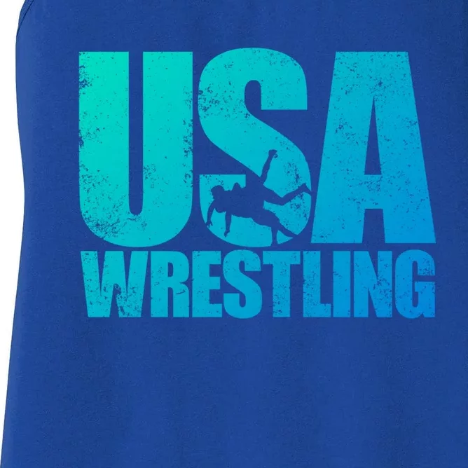 Usa Wrestling S Wrestling Team Patriot Usa Wrestler Cute Gift Women's Racerback Tank