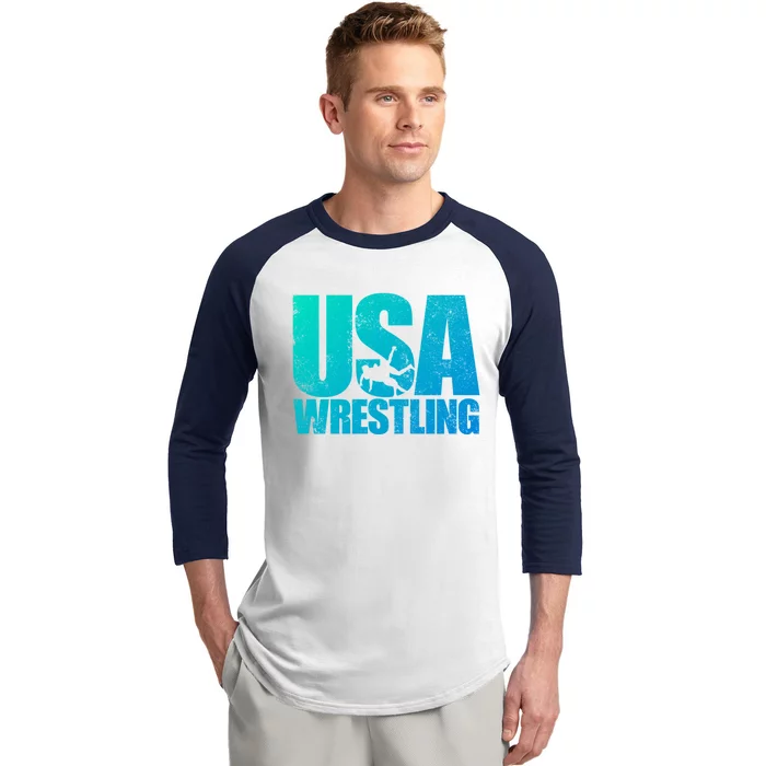 Usa Wrestling S Wrestling Team Patriot Usa Wrestler Cute Gift Baseball Sleeve Shirt