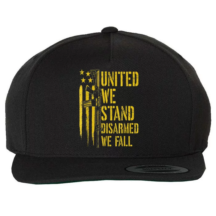 United We Stand Disarmed We Fall Wool Snapback Cap